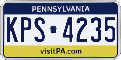 PA license plate KPS4235