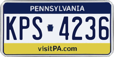 PA license plate KPS4236