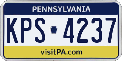 PA license plate KPS4237