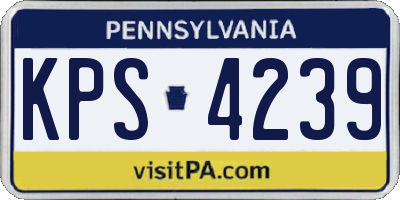 PA license plate KPS4239