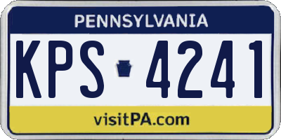 PA license plate KPS4241