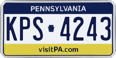 PA license plate KPS4243