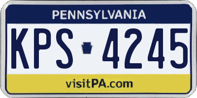 PA license plate KPS4245
