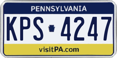 PA license plate KPS4247