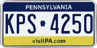 PA license plate KPS4250