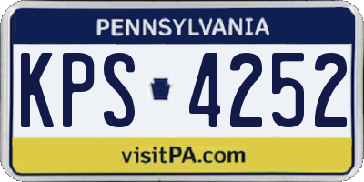 PA license plate KPS4252
