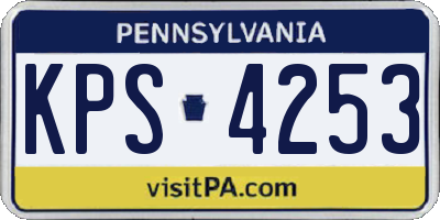 PA license plate KPS4253