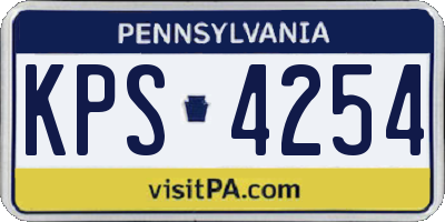 PA license plate KPS4254