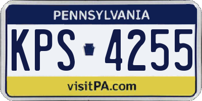 PA license plate KPS4255