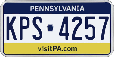 PA license plate KPS4257
