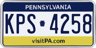 PA license plate KPS4258
