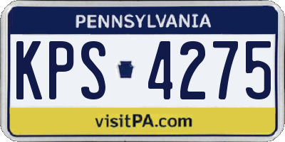 PA license plate KPS4275