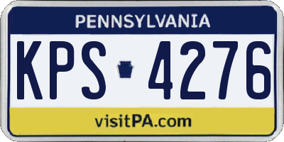 PA license plate KPS4276