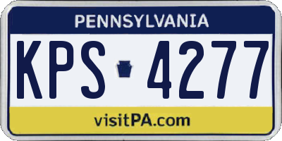 PA license plate KPS4277