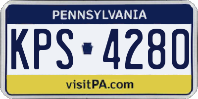 PA license plate KPS4280