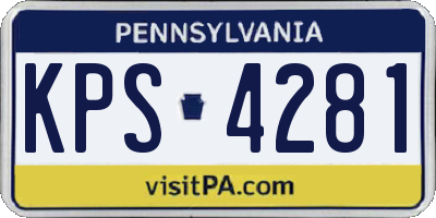 PA license plate KPS4281
