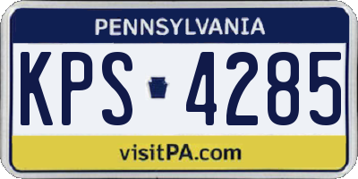 PA license plate KPS4285