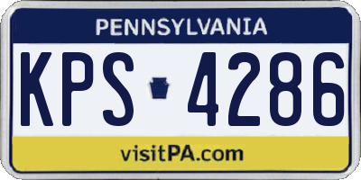 PA license plate KPS4286