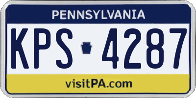 PA license plate KPS4287