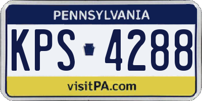 PA license plate KPS4288