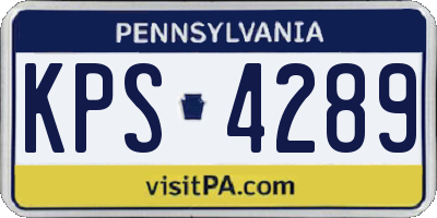 PA license plate KPS4289