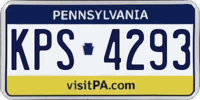 PA license plate KPS4293