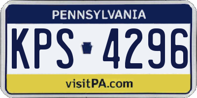 PA license plate KPS4296