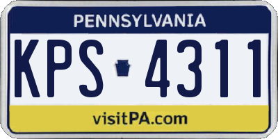 PA license plate KPS4311