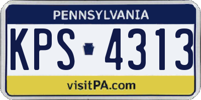 PA license plate KPS4313
