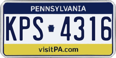 PA license plate KPS4316