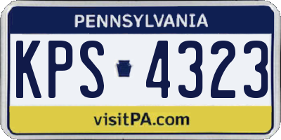 PA license plate KPS4323