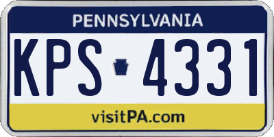 PA license plate KPS4331