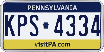 PA license plate KPS4334