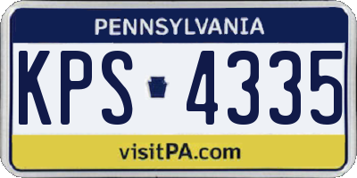 PA license plate KPS4335