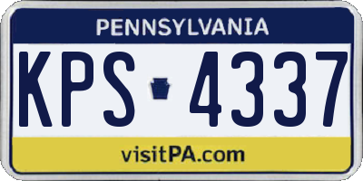 PA license plate KPS4337