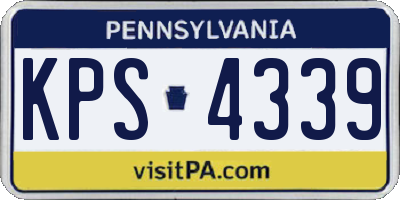 PA license plate KPS4339