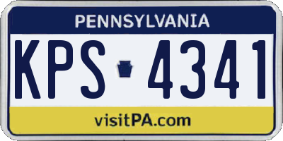 PA license plate KPS4341