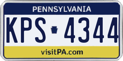 PA license plate KPS4344