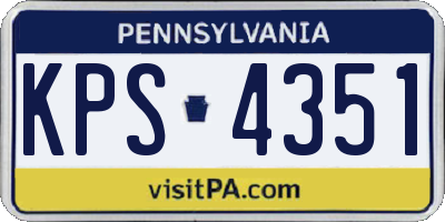 PA license plate KPS4351