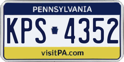 PA license plate KPS4352