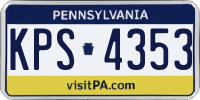 PA license plate KPS4353