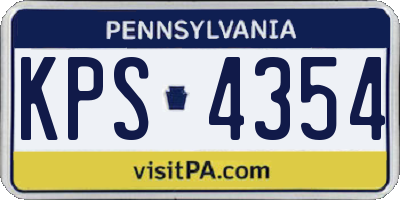PA license plate KPS4354