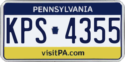 PA license plate KPS4355