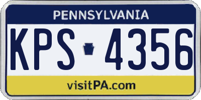 PA license plate KPS4356
