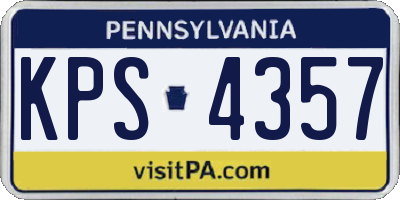 PA license plate KPS4357