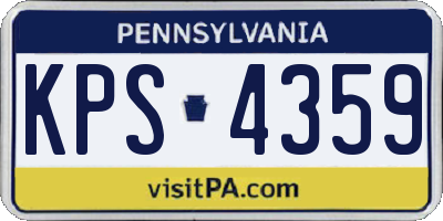 PA license plate KPS4359