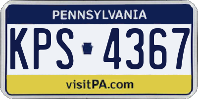 PA license plate KPS4367