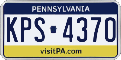 PA license plate KPS4370