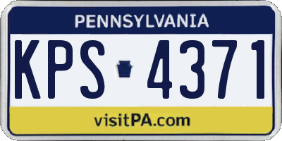 PA license plate KPS4371