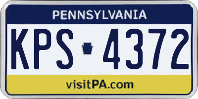 PA license plate KPS4372